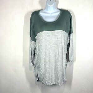 Maurices green and gray stripe top size 2X